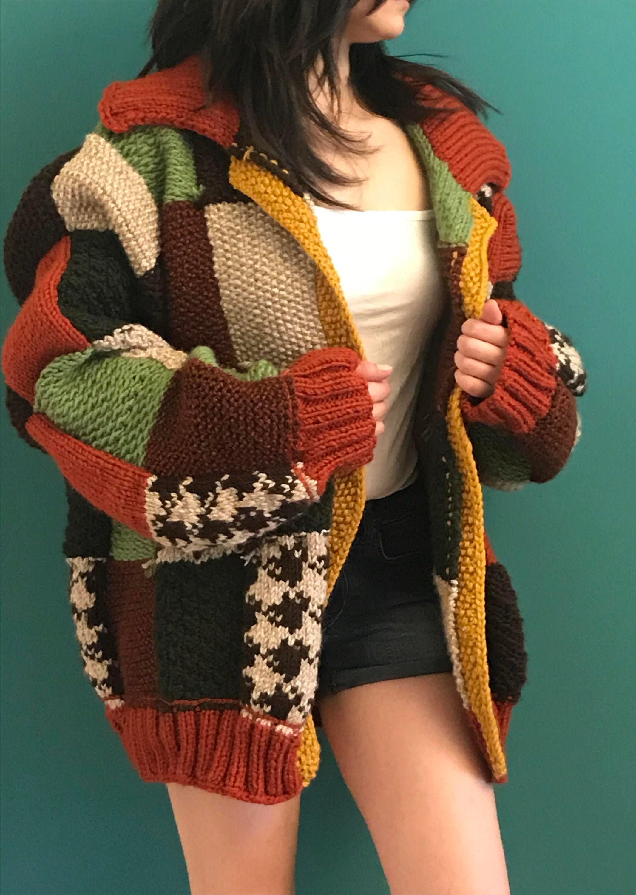 Patchwork Cardigan - Etsy Canada