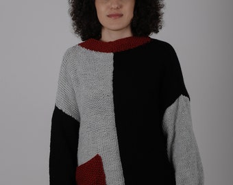 Oversize Sweater Hank Knitted Sweater With Pocket For Women For Christmas For Birthday