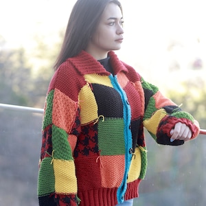 Harry Styles cardigan   Harry Styles sweater   Harry cardigan   Harry Styles merch   Harry Styles  Patchwork cardigan  
  patchwork sweater   oversized cardigan  gift for him   gift for her   Harry patcwork cardigan     Handknitted cardigan