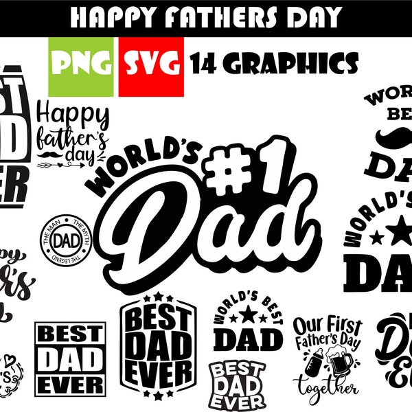 Pacchetto festa del papà / fai da te / Svg Cut Files For Cricut / png / miglior papà di sempre / mondi n. 1 papà / Happy Fathers Day Bundle / File pronti per Cricut