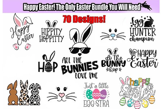 Easter SVG Bundle, Bunny, Eggs, Quotes (Digital Download)