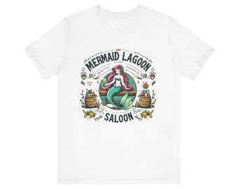 Mermaid Lagoon Saloon Cotton Short Sleeve T-Shirt For Women and Disney Adults