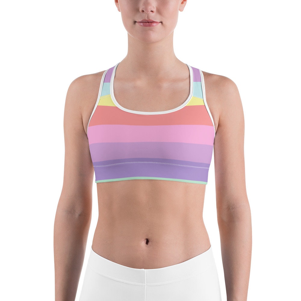 Rainbow Flag Gay Pride Womens Sports Bra I-Shaped Yoga Sports Sleeveless  Underwear Brassiere Tank Top Bra