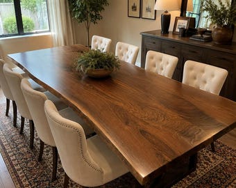 Mesa de comedor, mesa de centro de nogal, mesa de madera maciza, muebles de comedor modernos