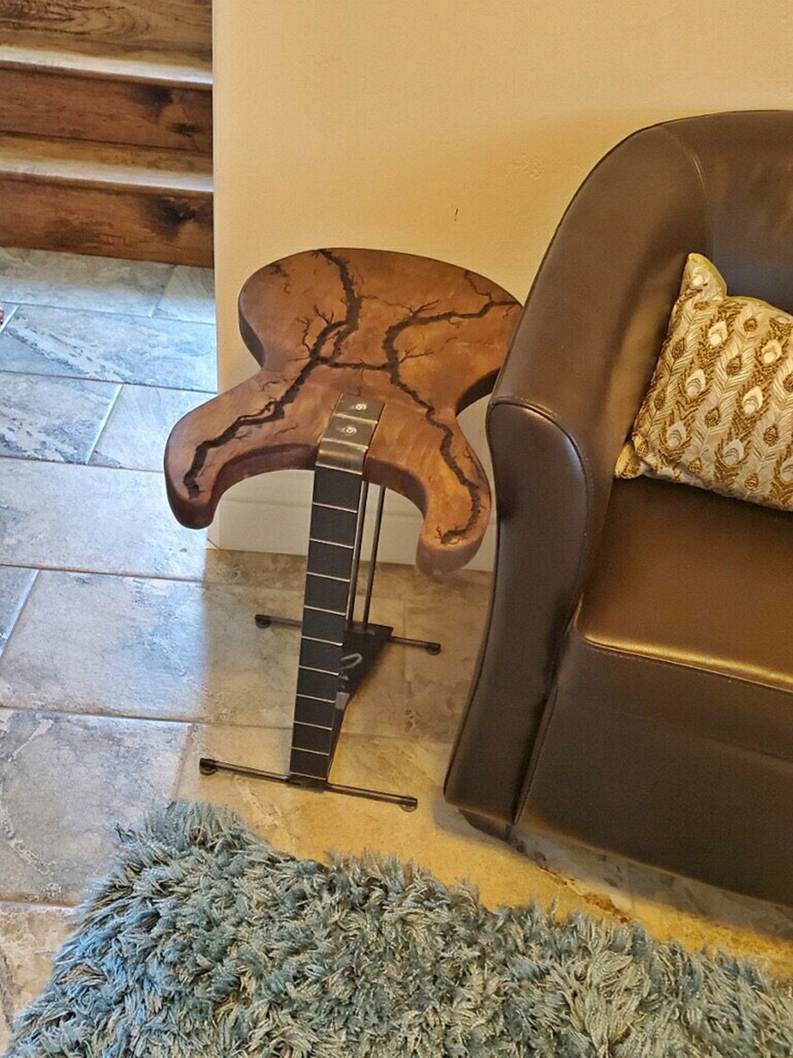 Guitar coffee table Guitar furniture Side coffee table Etsy