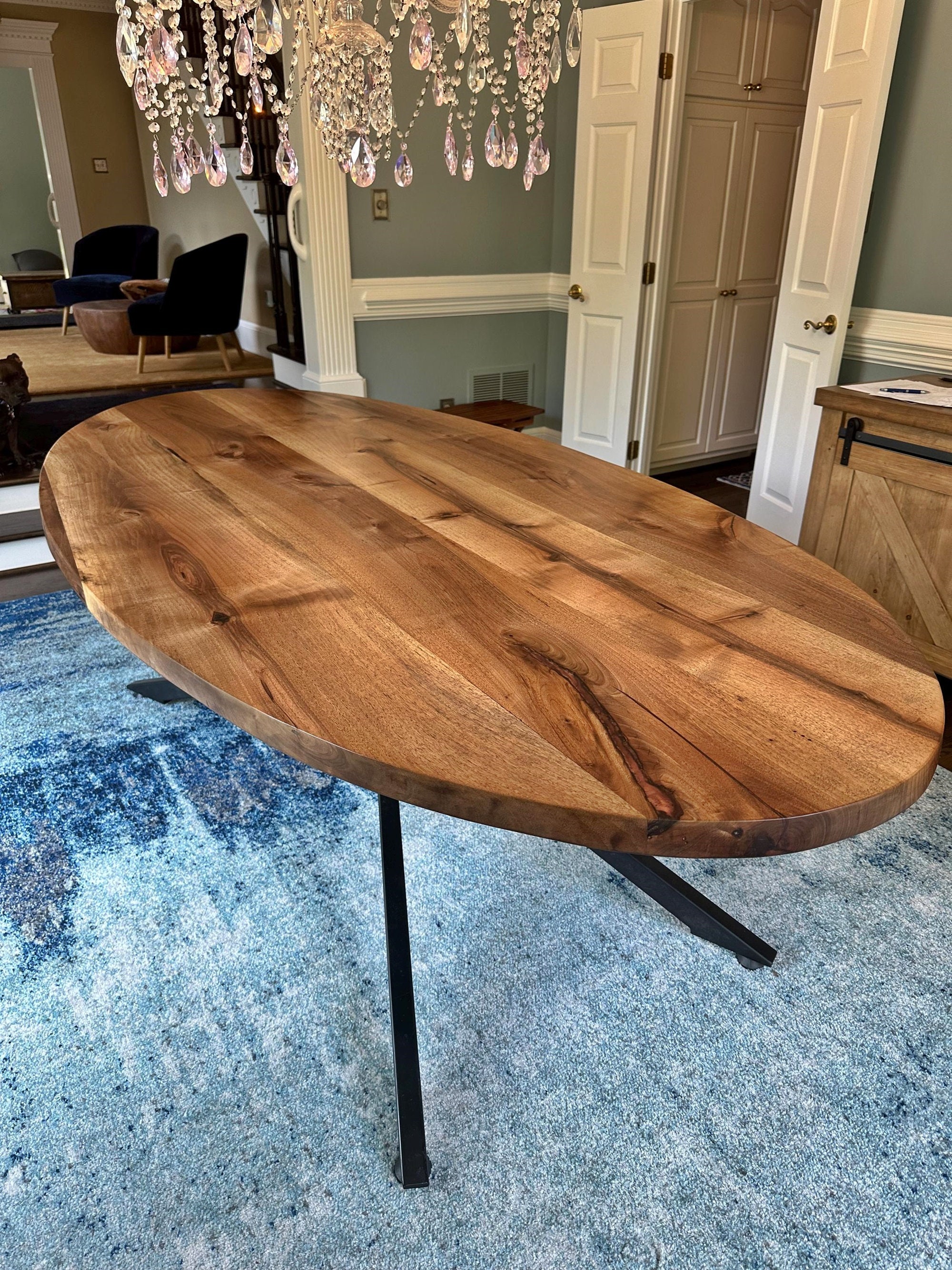 Oval Table Handmade Oval Table Walnut Oval Table Walnut Wood Oval Dining Table Walnut Dining Table Oval Kitchen Table Black Walnut Etsy