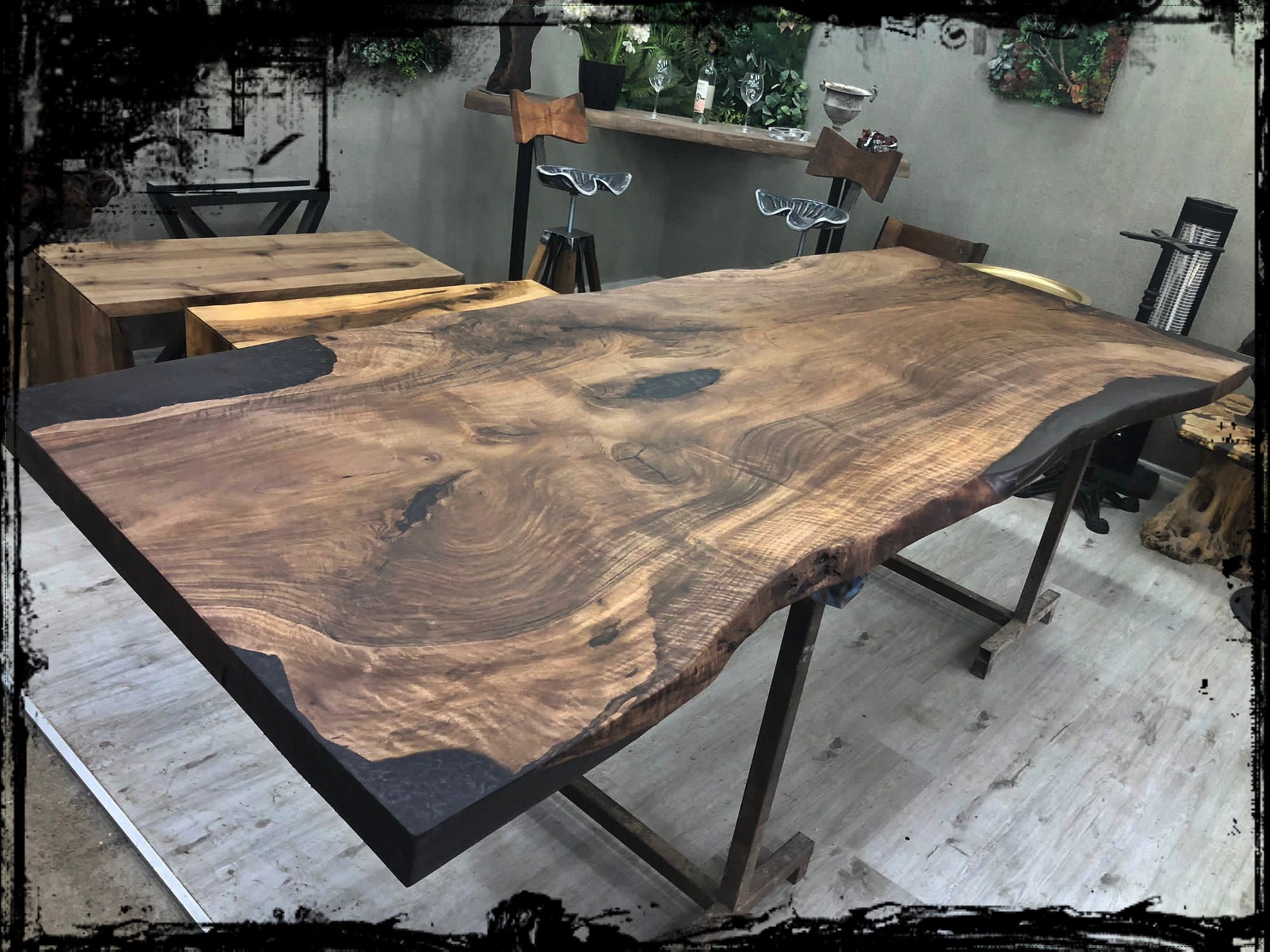 Black walnut farmhouse table best sale