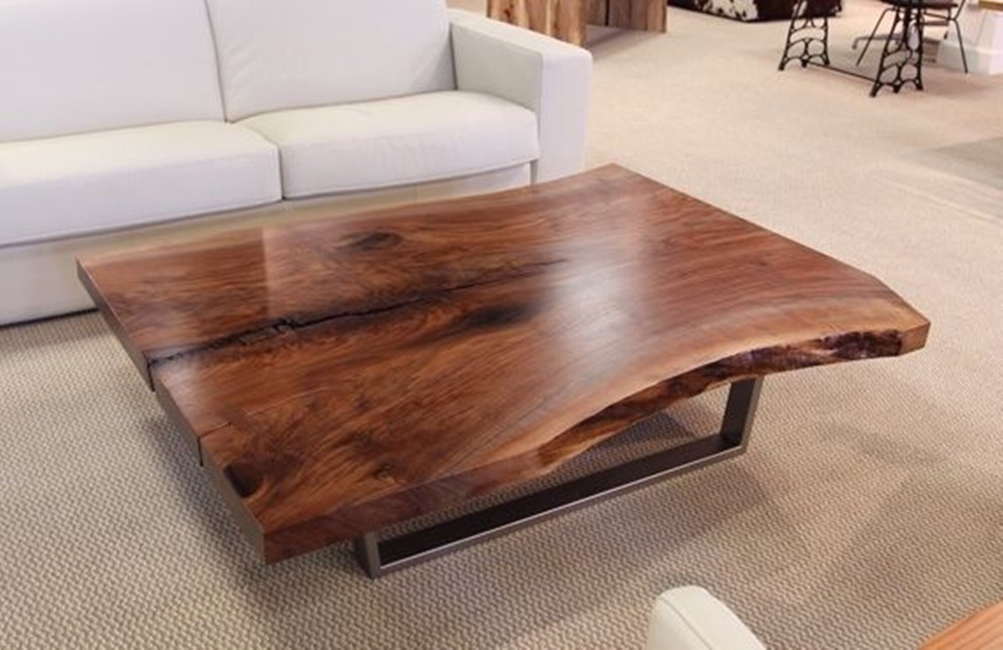 Live Edge Coffee Table Live Edge Table Solid American Black Etsy