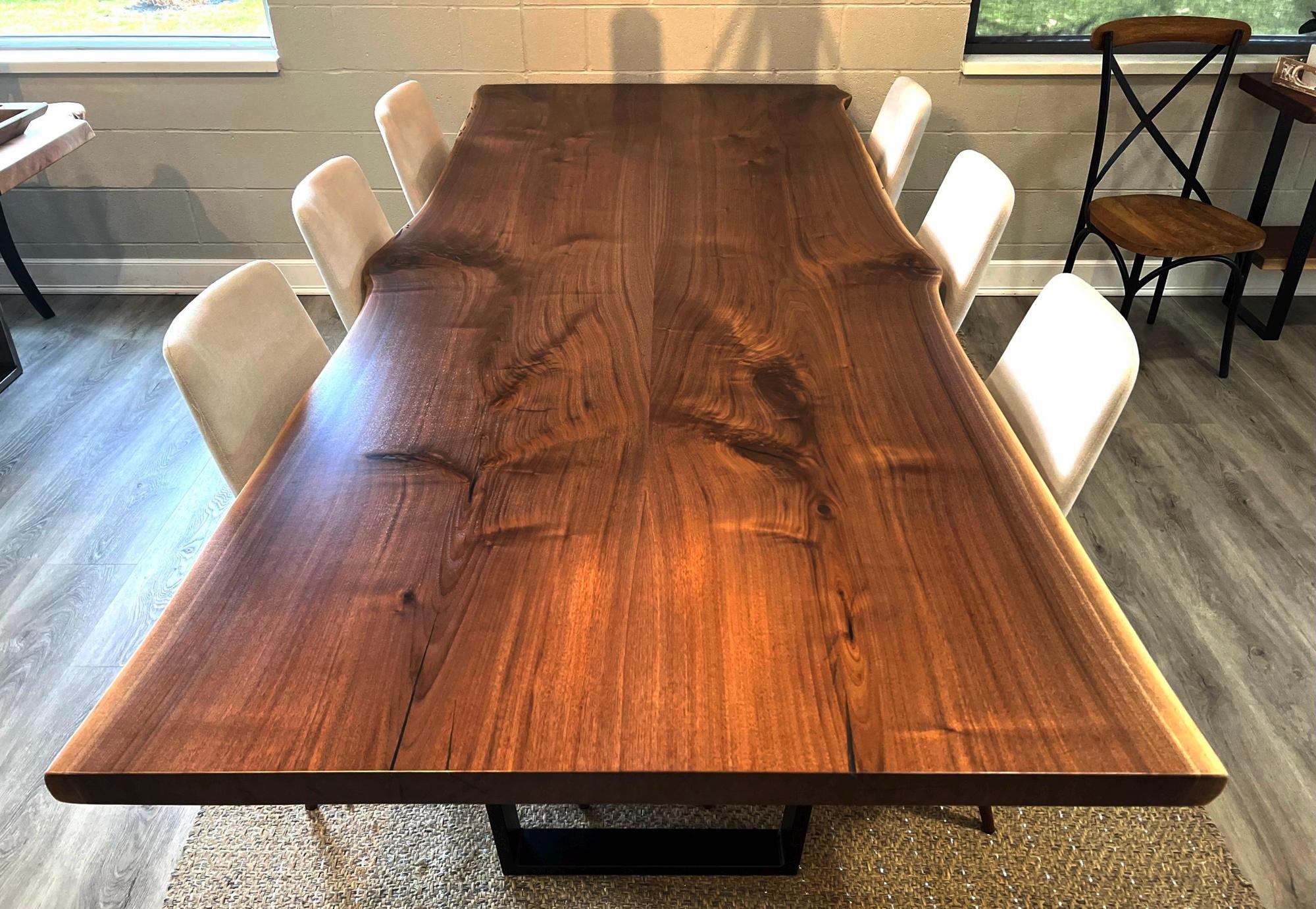 Live Edge Black Walnut Dining Table: Handmade Kitchen Island
