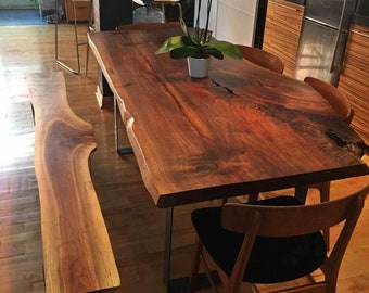 Black Walnut Table, Live Edge Dining Table, Dining Table, Kitchen Dining Table, Walnut Slab, Live Edge Table, Walnut Dining Table