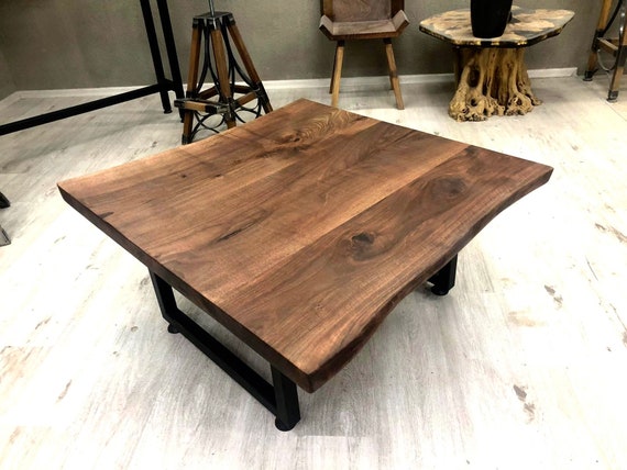Rustic walnut cheap coffee table