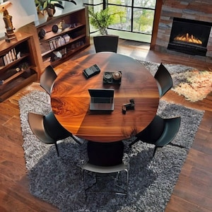 Round Table, Round Dining Table, Walnut Round Table, Walnut Table, Round Kitchen Table, Walnut Dining Table,