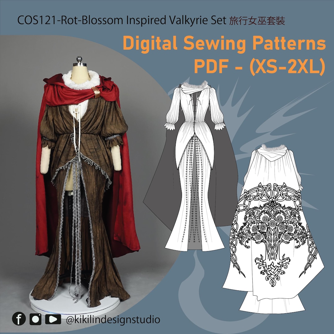 Valkyrie Pattern Valkyrie Costume Sewing Pattern | 3-piece Pattern Set (XS-2XL) (PDF) - Etsy
