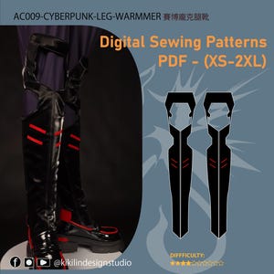 Cyberpunk Bodysuit & Jacket Pattern | 3-Piece Cosplay Set PDF (XS-2XL) | Sci-Fi Costume Sewing Video Tutorial image 4