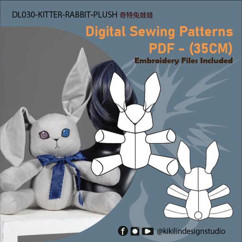Rabbit Cosplay Plush - Etsy