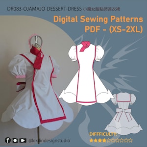 Anime-Inspired Dessert Dress Sewing Pattern | Cosplay (PDF XS-2XL)