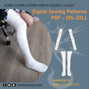 Horror Clown Costume Sewing Pattern BUNDLE | Pennywise Bishoujo 5-Piece Cosplay PDF (XS-2XL) | Graphic Instructions | A4 N A0 Plotter image 7