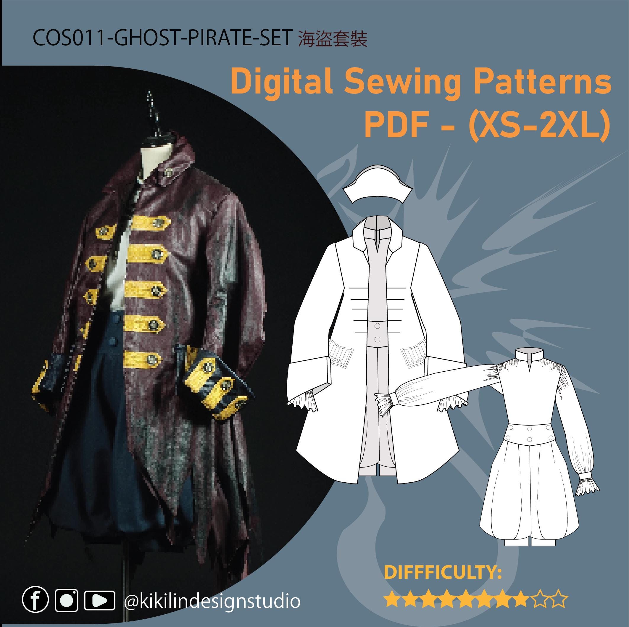 Pirate Costume Pattern Bundle | 4-in-1 Coat, Trousers, Shirt & Hat PDF ...