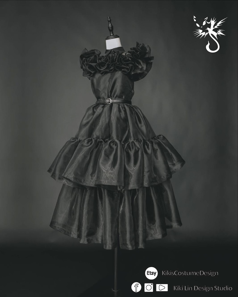 Gothic Ruffle Gown Sewing Pattern | Raven Dress Cosplay (PDF XS-2XL) - Etsy