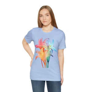Colorful Lilies Bouquet - Unisex Jersey Short Sleeve Tee - Floral Art for a Vibrant Fashion Statement