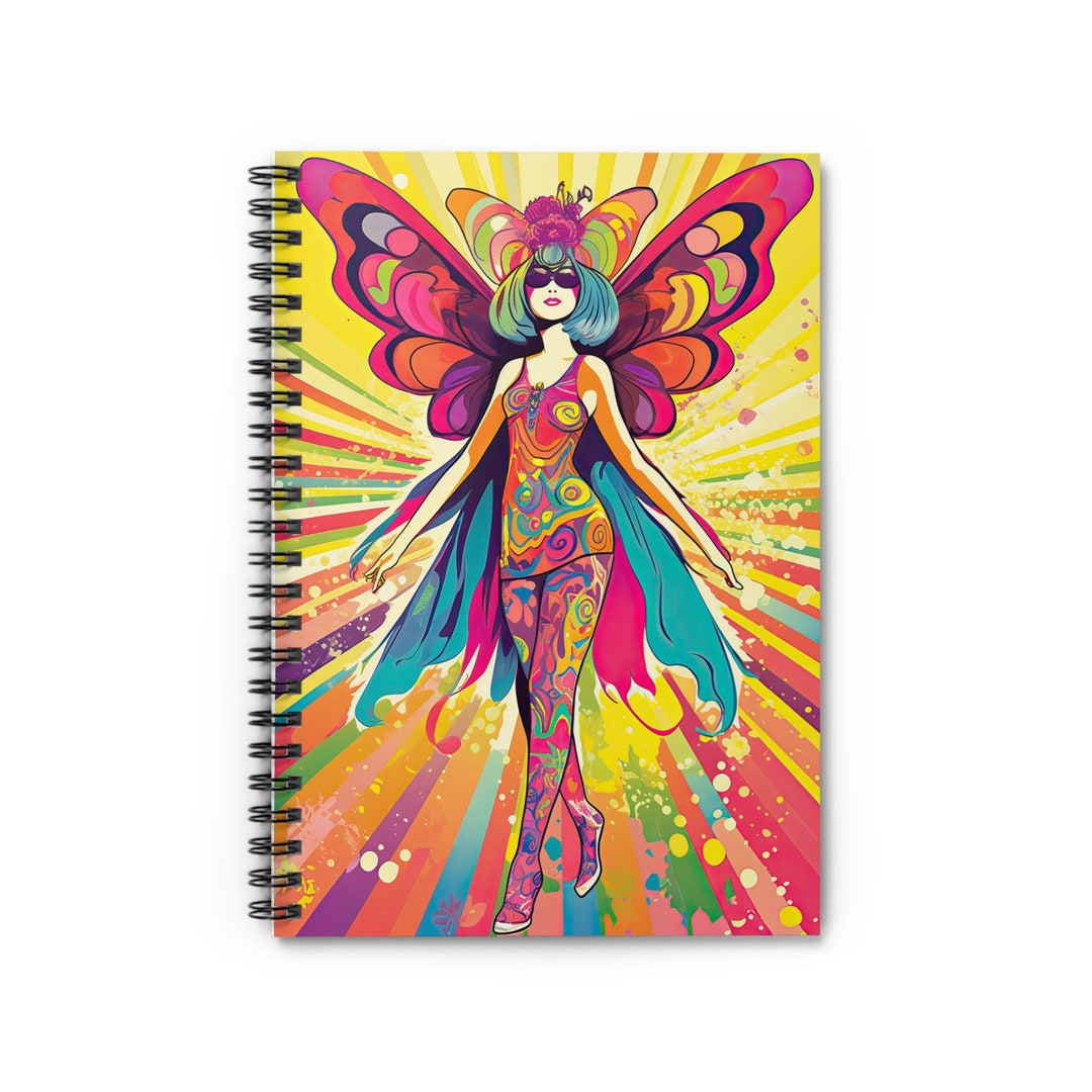Sassy Funky Fairy - Spiral Notebook - Groovy 60s Vibe With Psychedelic ...