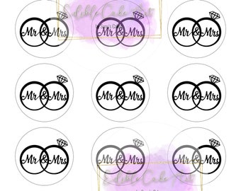 36 Stück Cupcake Topper Mr & Mrs - Rosegold, 12,7 Cm, Für Hochzeitskuchen & Deko