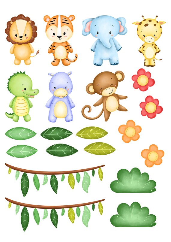Jungle Animal Edible Icing Sheet Etsy UK