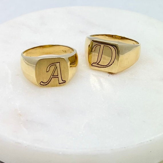Signet Ring for Men Signet Ring for Women Personalized Initial