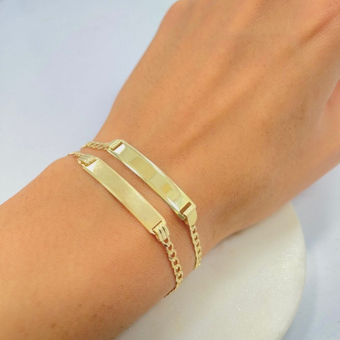 14K Yellow Gold Baby ID Bracelet Custom Personalized Baby Etsy