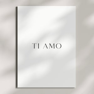 Ti Amo | Modern minimalist luxury Italian greeting card for Love, Valentines, Wedding and Anniversary