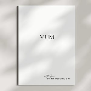 Mother of the Bride or Groom | Modern minimalist luxury Wedding Day greeting card
