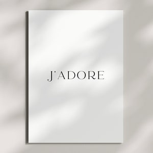 J’adore | Modern minimalist luxury French greeting card for Love, Valentines, Wedding and Anniversary
