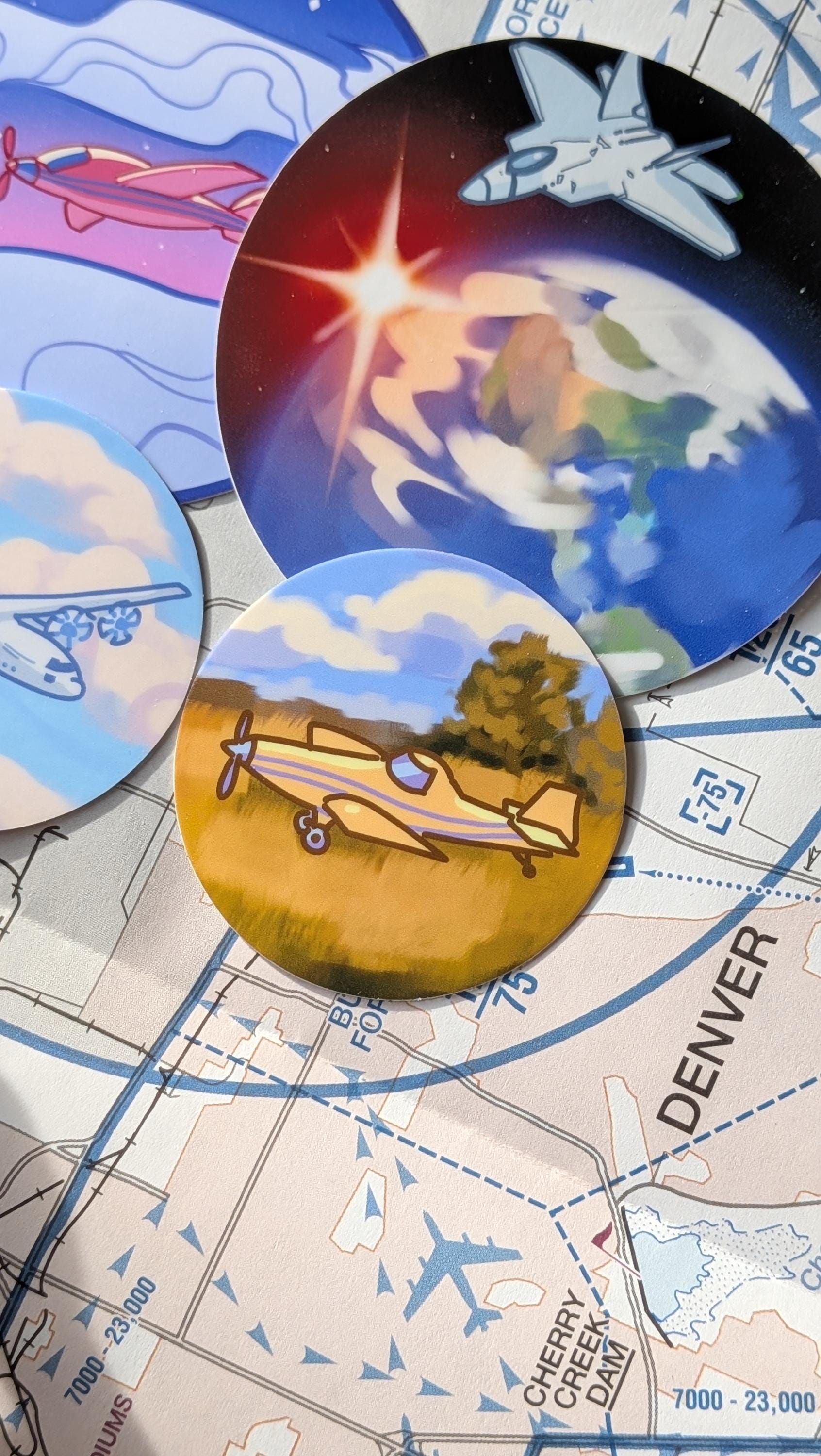 Pilot Image Sticker Aviation Stickers, Pilot Gift, Sticker Pack of Waterproof Stickers - Etsy
