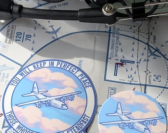 C-130 Airplane Vinyl Sticker, Aviation Decal, Bible Verse