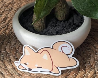 Shiba Inu sticker for water bottle, laptop, and phone, waterproof vinyl decal