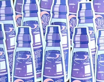 Ramune sticker, marble soda decal for water bottle, laptop and car, waterproof vinyl decal
