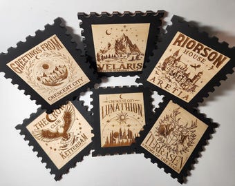 Decoración con sellos de destinos literarios