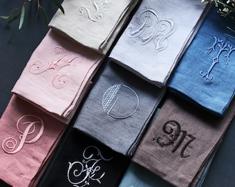Embroidered Napkins | Monogrammed Napkins | Dinner Napkins | Wedding Napkins | Personalized Napkins | Anniversary Napkins | Special Occasion