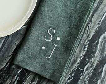 Embroidered Napkins | Monogrammed Napkins | Dinner Napkins | Wedding Napkins | Personalized Napkins | Anniversary Napkins | Special Occasion