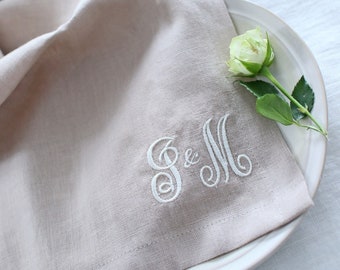 Embroidered Napkins | Monogrammed Napkins | Dinner Napkins | Wedding Napkins | Personalized Napkins | Anniversary Napkins | Gift