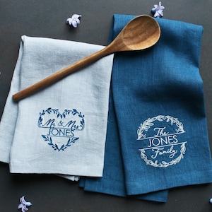 Linen Embroidery Tea Towel, Natural linen Dishcloths, Linen kitchen towel, Soft linen towel, Linen kitchen gift towel, Eco Tea towel Gift