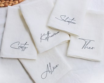 Embroidered Napkins | Monogrammed Napkins | Dinner Napkins | Wedding Napkins | Personalized Napkins | Anniversary Napkins | Special Occasion