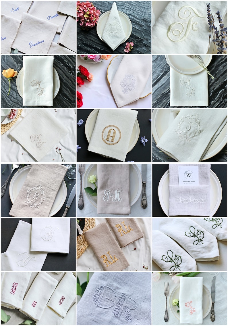 Broderade servetter | Monogramservetter | Middagsservetter | Bröllopsservetter | Personliga servetter | Jubileumsservetter | Speciella tillfällen bild 3