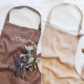 Linen Embroidered Apron, Personalized Apron, Garden Apron, Kitchen Apron, Cooking Apron, Artist Apron, Gift Hostess, Tie knot Apron product logo