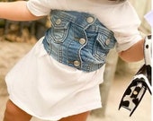 toddler t-shirt dress girls denim corset toddler short sleeve dress