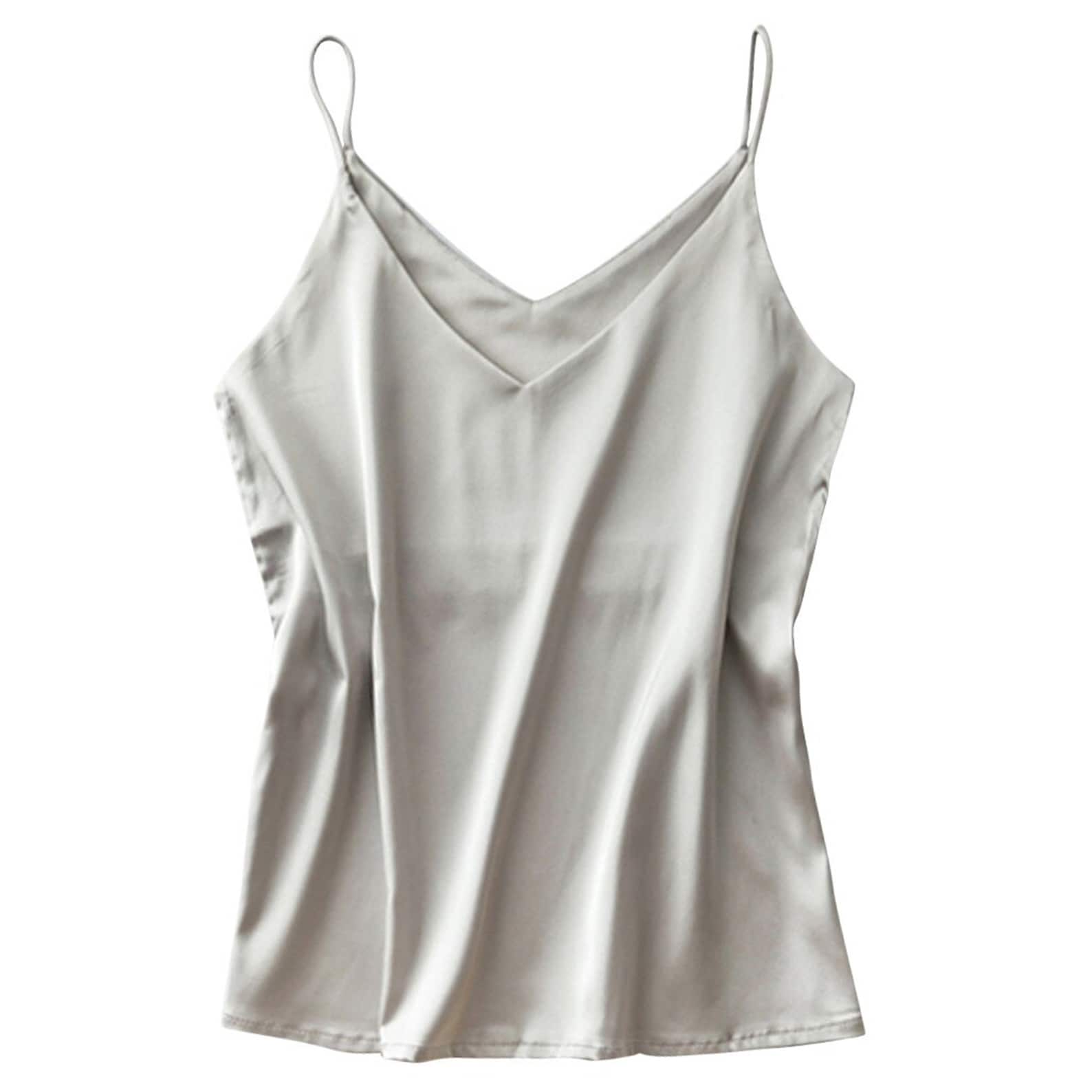 Satin Silk Tank Tops Women Summer Camisole Plus Size M-XXL | Etsy