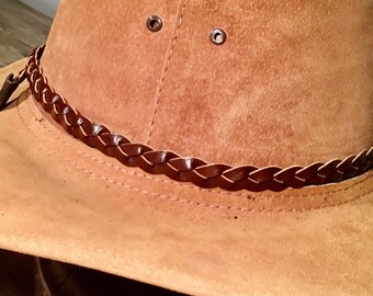 Crocodile print Buffalo leather hat band Australian made Cowboy For all hats
