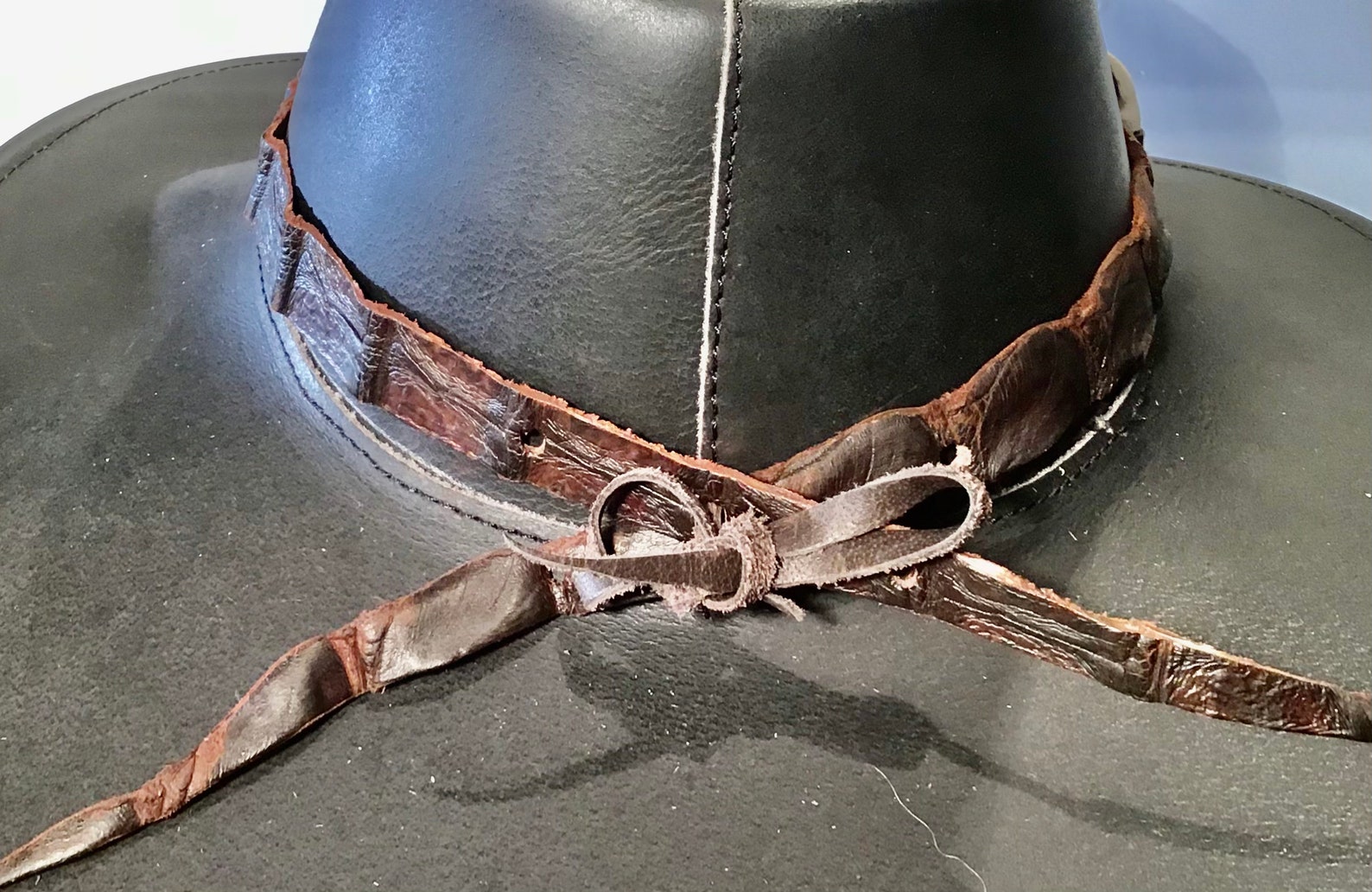 Brown Genuine Crocodile Leather Hat Band Exotic Australian Etsy