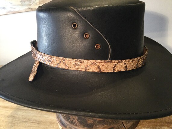 Beautiful Python Snake Leather Hat Band Australian Made For - Australian Leather Hat Bands Beautiful Python Snake Leather Hat Band Australian Made For - Australian Leather Hat Bands