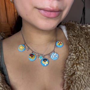 Handmade Clay Mini Food Plates Charm Necklace